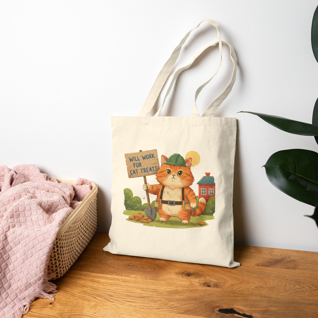 Will Work for Cat Treats Tote Bag