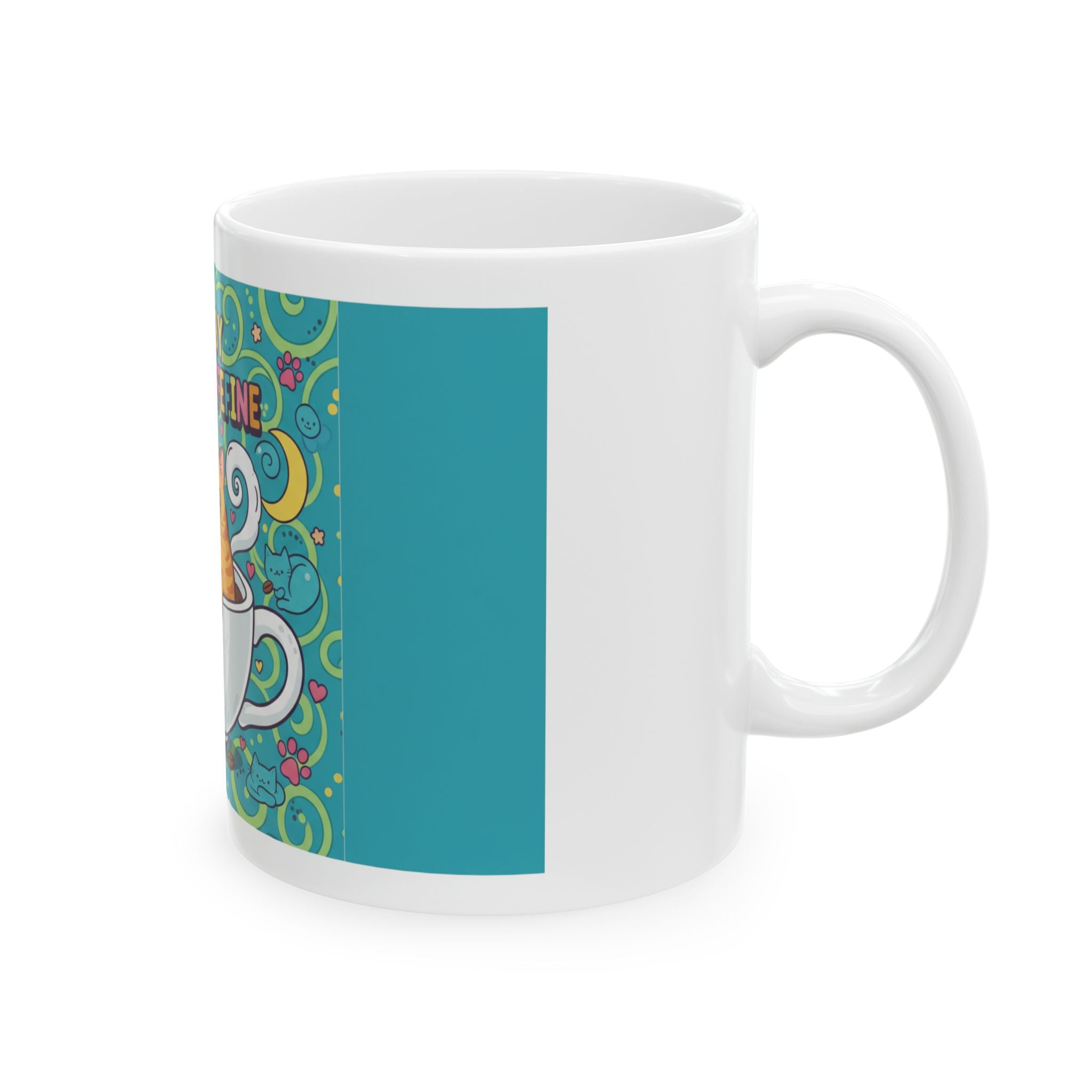 Fueled by Cats & Caffeine Ceramic Mug, (11oz, 15oz)