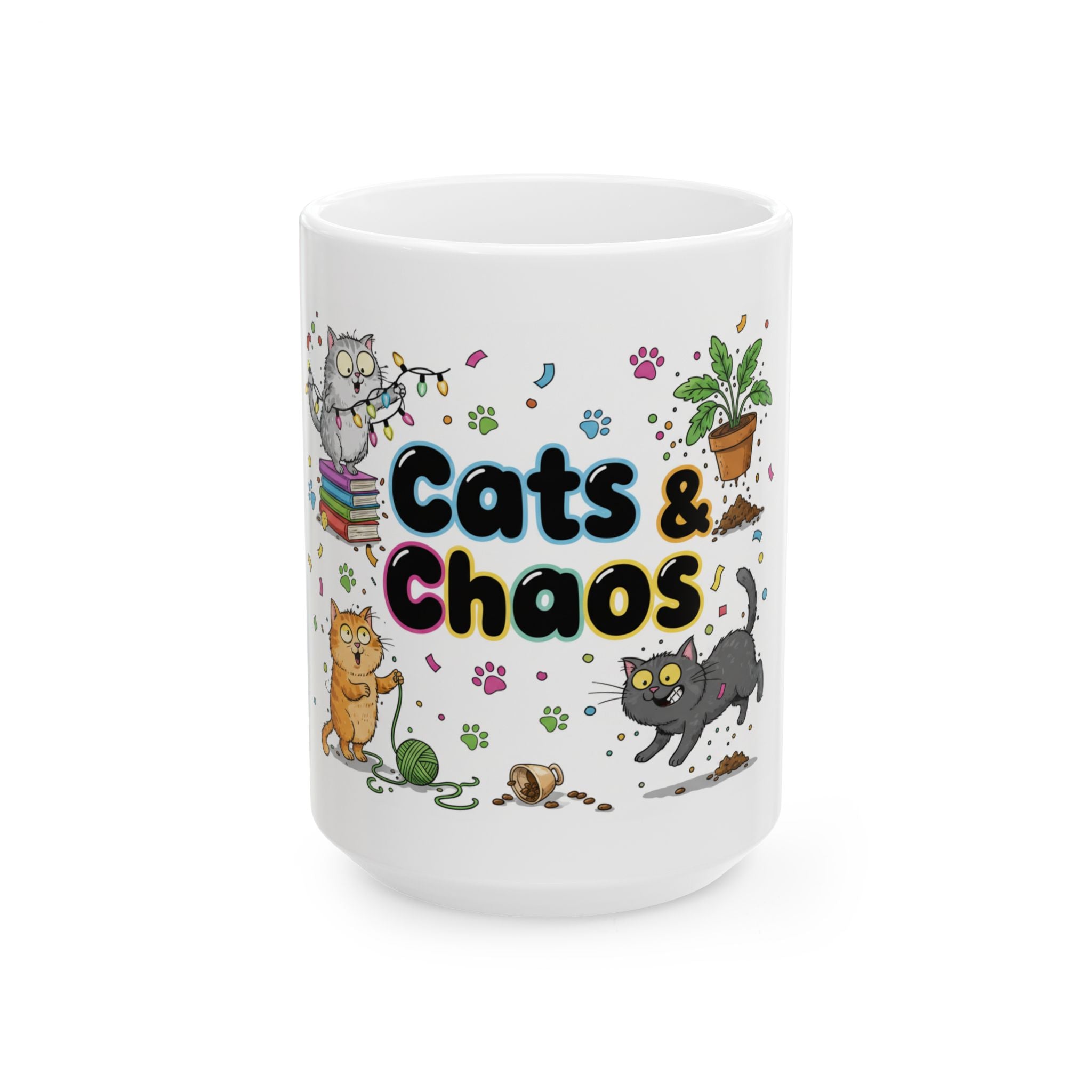 Cats & Chaos Ceramic Mug, (11oz, 15oz)