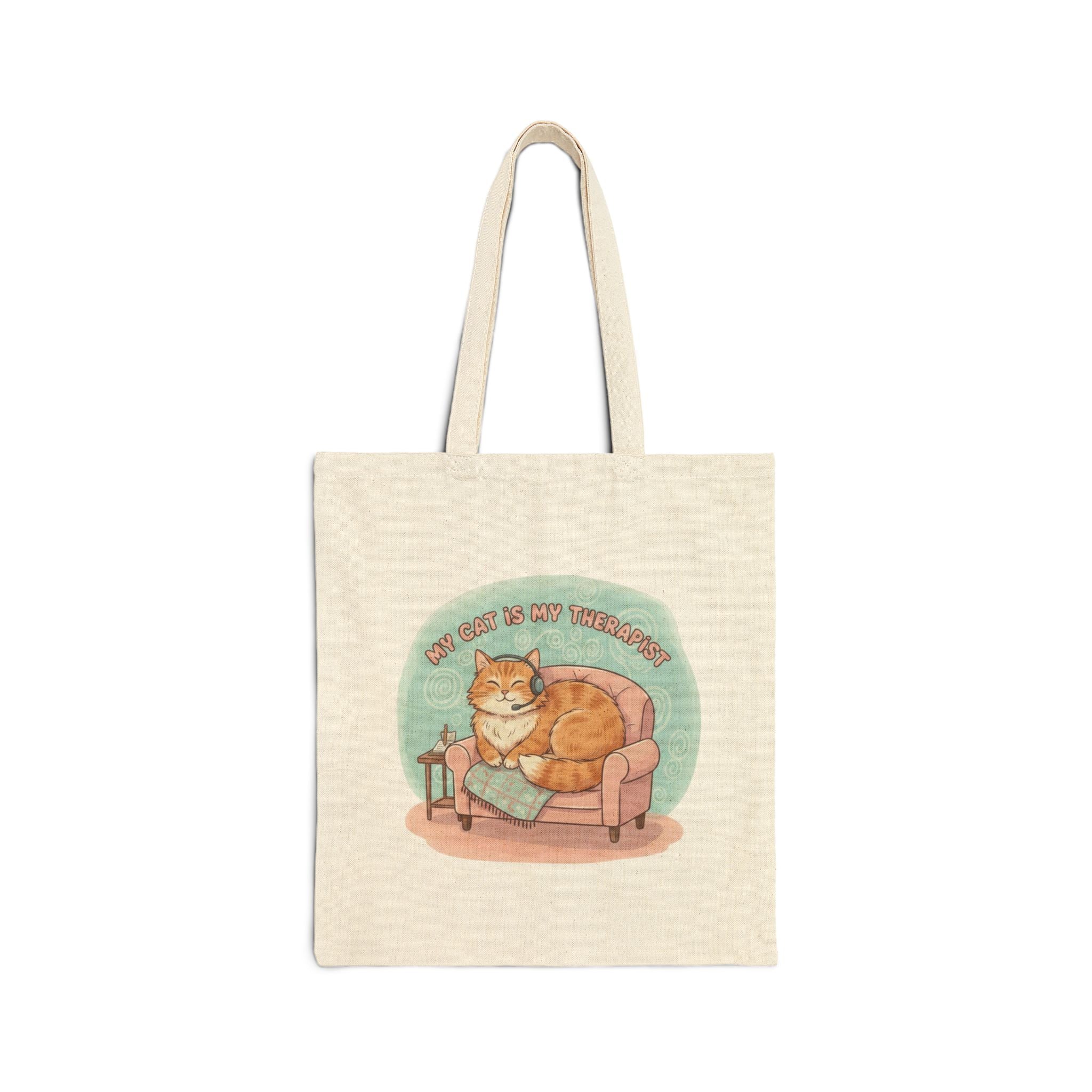 My Cat Is My Therapist Tote Bag