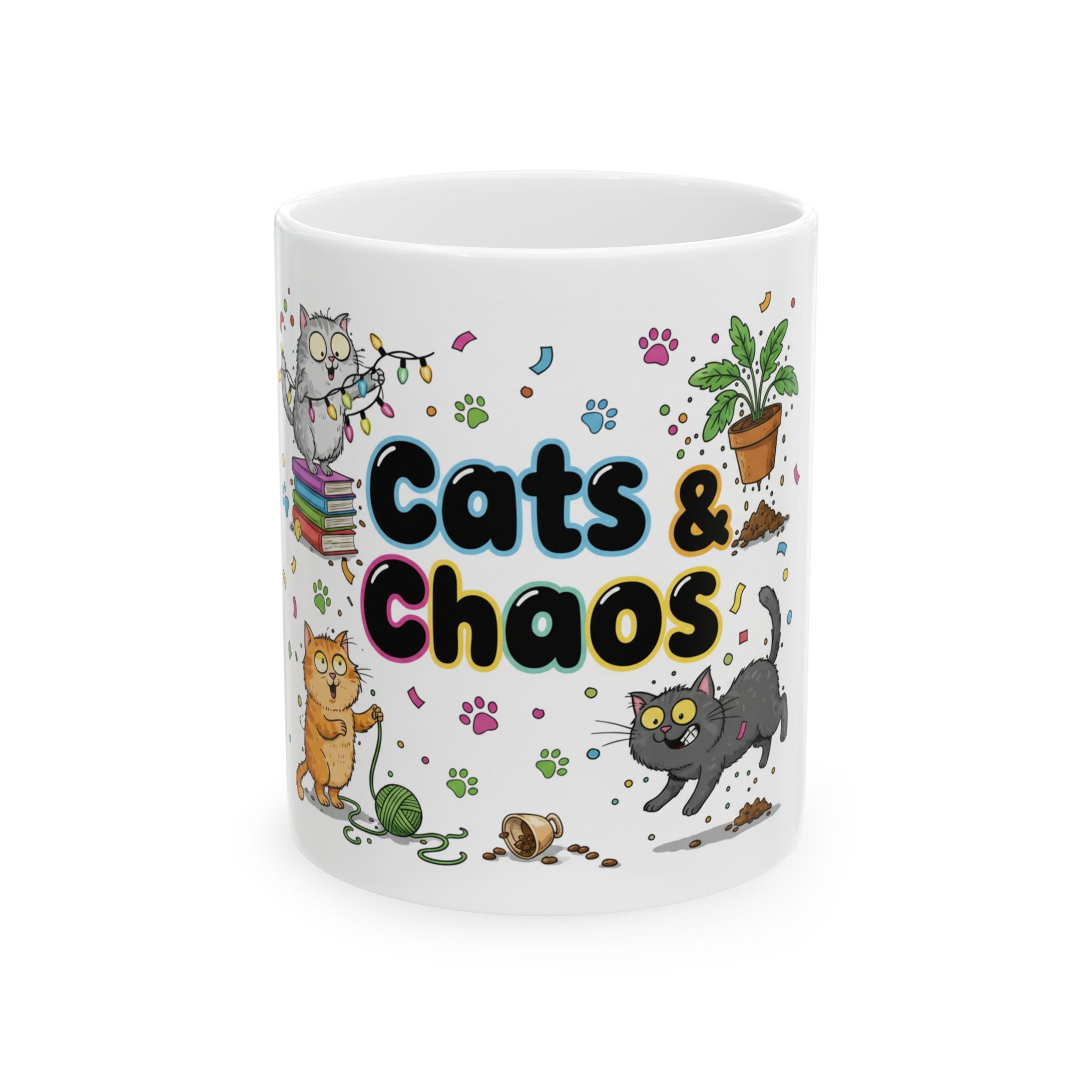 Cats & Chaos Ceramic Mug, (11oz, 15oz)