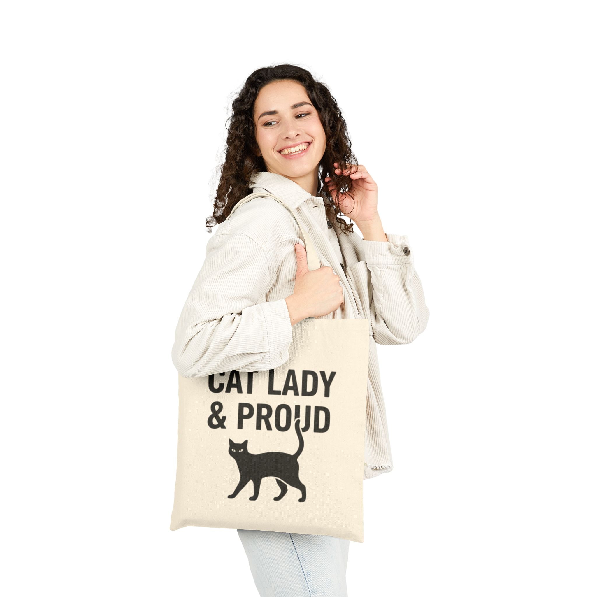 Cat Lady & Proud Cotton Tote Bag