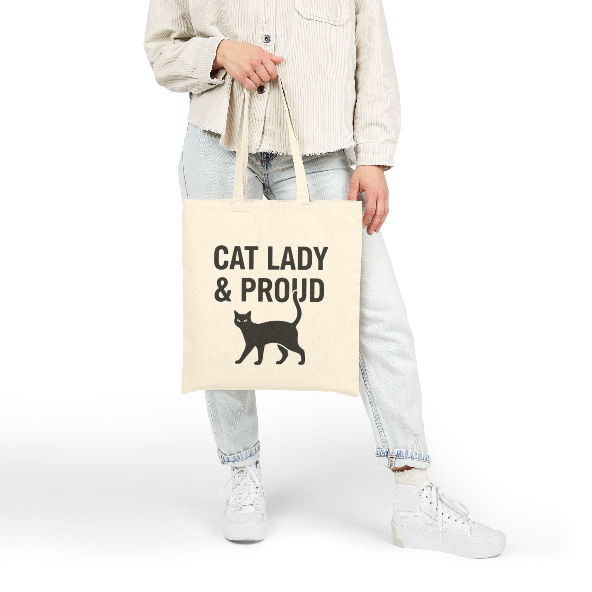 Cat Lady & Proud Cotton Tote Bag