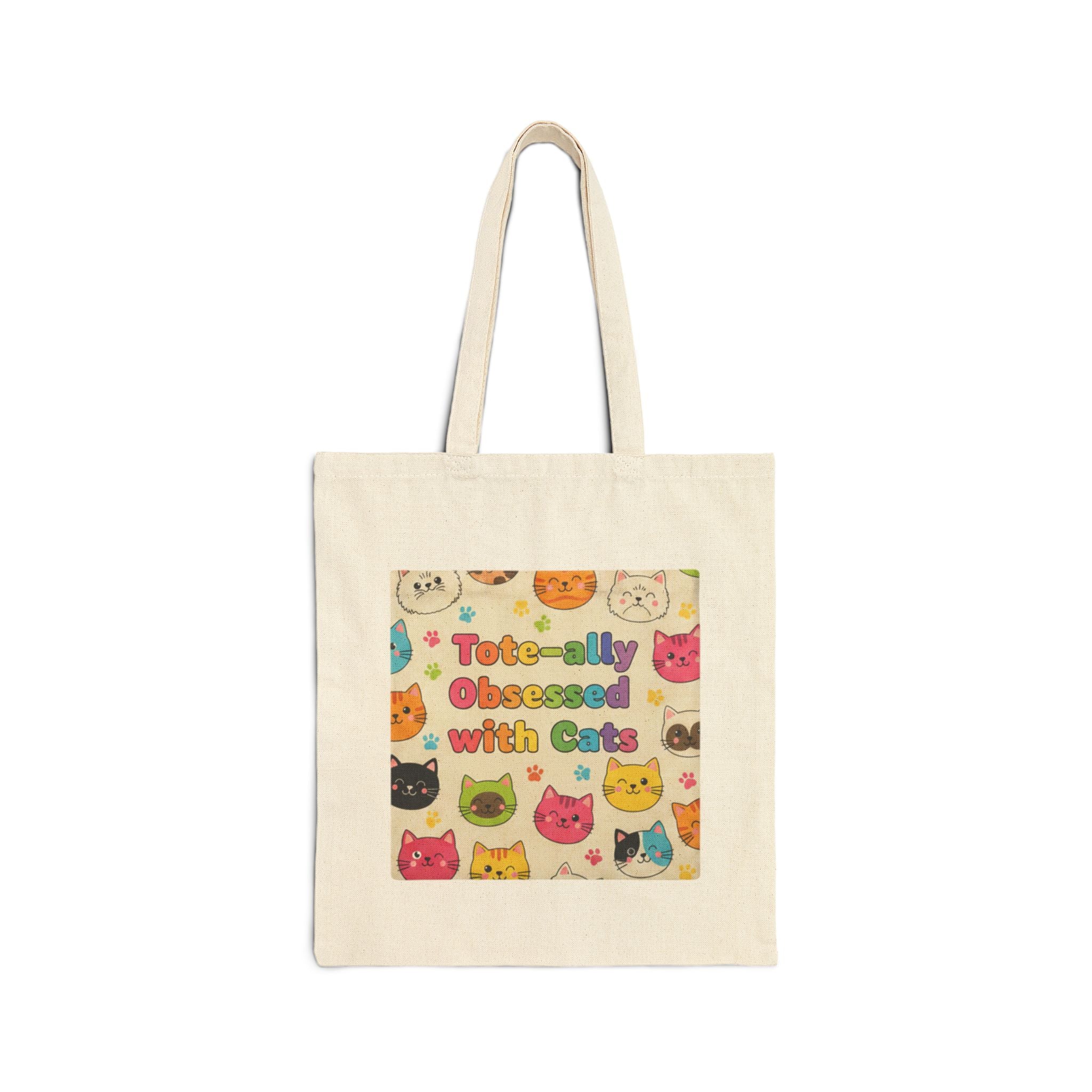 Tote-ally Obsessed with Cats Cute Colorful Tote