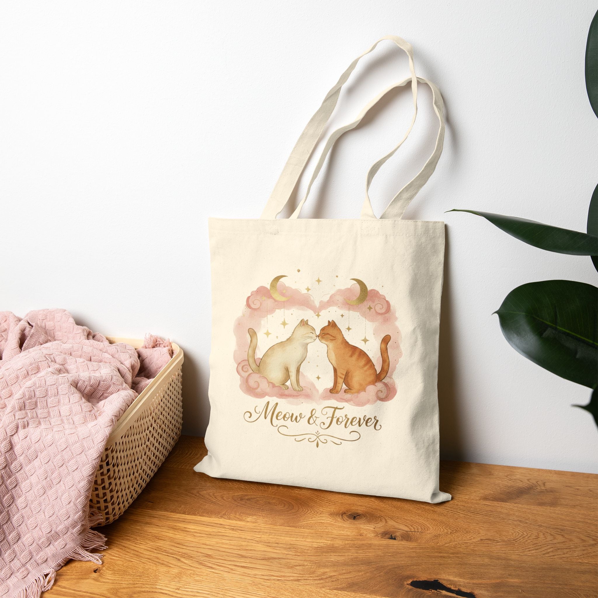 Meow & Forever Cat Tote Bag