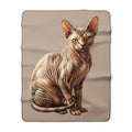 Sphynx Cat Sherpa Fleece Blanket — Cozy Hairless Cat Throw for Cat Lovers