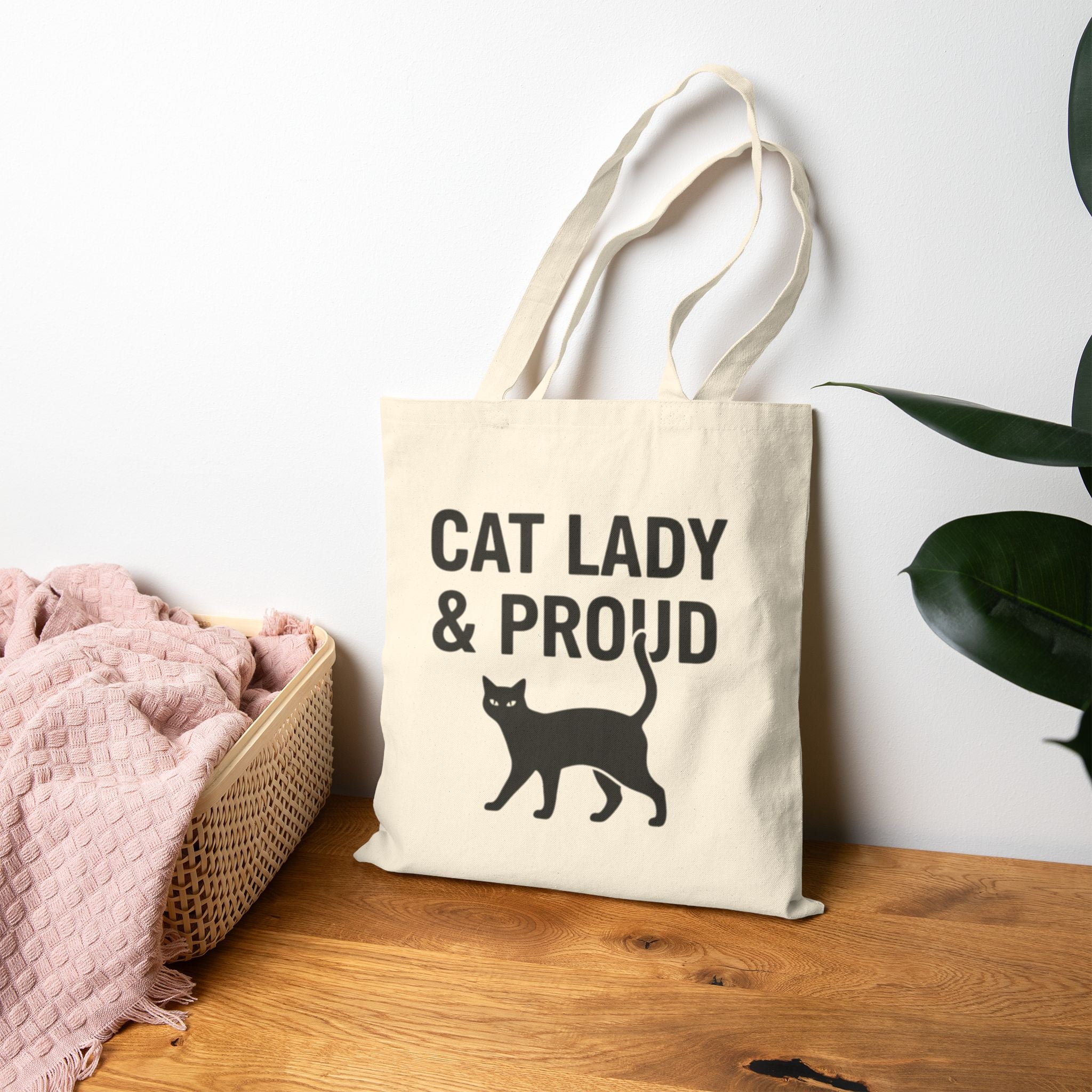 Cat Lady & Proud Cotton Tote Bag