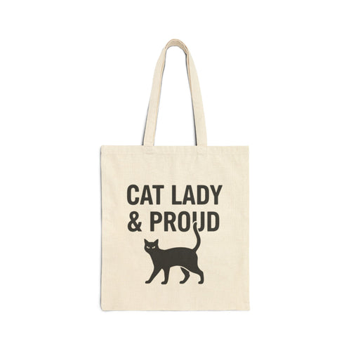 Cat Lady & Proud Cotton Tote Bag